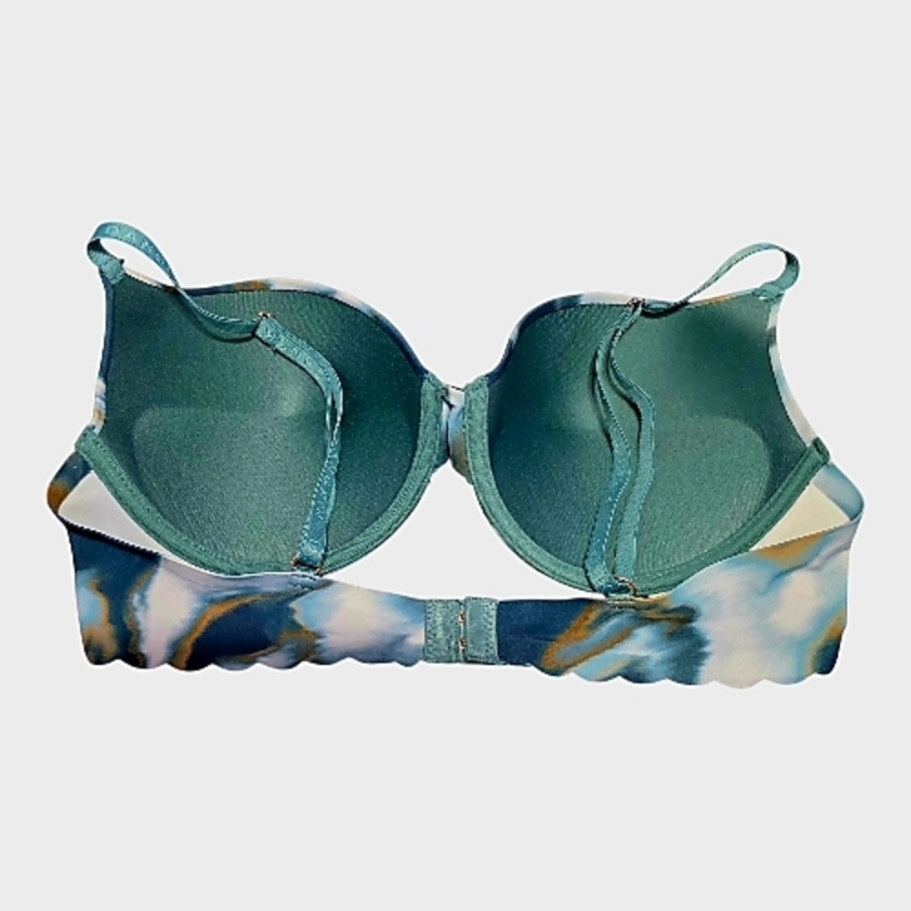 Danskin Women’s Teal Marble Molded Bra 38C Smooth Underwire Support, Like New - Picture 3 of 7